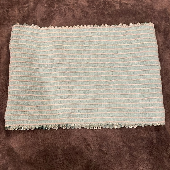 Light Blue Sequined Tube Top - Picture 4 of 4